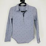 ZARA Basic "Roller Up" Striped Paisley Pullover Style Shirt Top - Size M - GUC Photo 10