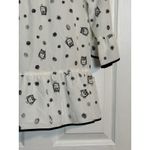Kensie Women's Black And White Short Sleeve Owl Blouse, Polyester, Super Cute, S Photo 2