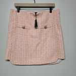 Maje Tweed Mini Skirt Size 42 FR (US XL) Orange Pink Gold Button Front Lined Photo 8