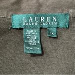 Lauren Ralph Lauren Women’s 1X Augusta Olive Green Henley Collared Cotton Shirt Photo 3