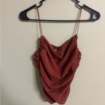 H & M Rust Strappy Tank Top Size Small New Ruched Camisole Earthy Festival Photo 1
