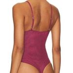 Free People NEW Intimately Night Rhythm Corset Bodysuit Washed Maroon Photo 1