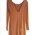 Forever 21  Women's Ribbed Long Sleeve Skater Dress - Burnt Orange - Size M Photo 1