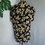 Evan Picone  Gold Floral Button Blouse Top Photo 3