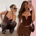 House Of CB House‎ of CB Mae Corset Top Brown NWOT size XS Photo 1