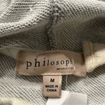 Philosophy  Grey Hooded Grommet Sweatshirt Size Medium Photo 3