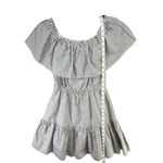 Buddy Basics Off Shoulder Dress Small Black White Stripe Ruffle Boho Boutique Photo 5