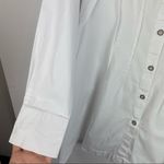Soft Surroundings  Sz Medium White Cotton Button Down Shirt Tunic Dress Pleated Photo 7