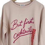 Wildfox NWT But First, Cocktails Pink Sweatshirt Size XS Photo 3