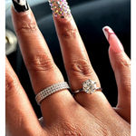 Boutique NEW 14k Gold Plated S925 Triple Row Eternity Diamond Wedding Ring, Size 7.5‎ Photo 5