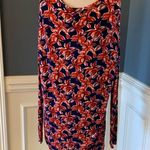 Fantastic Fawn Boutique Dress Floral Long Sleeve Shift Womens Small Navy Photo 5