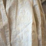 ZARA  LINEN BLEND EMBROIDERED OVERSHIRT  Medium‎ Dressy Casual Cream Floral Photo 5