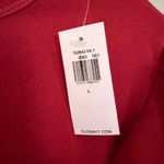 Old Navy Ruffle Sleeve Sweatshirt Women's Large Red Preppy Classic Feminine NWT Photo 2