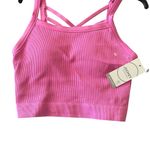 NWT Jockey Pink and White Ribbed Sports Bra size small Photo 3