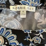 Robbie Bee Long Sleeve Paisley Puff Print Shift Dress Stretch Sz M Brand New Photo 5