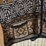 Tally Ho Vintage 1990s Y2K Black Shades of Brown Cardigan Sweater Geometric 3X Photo 6