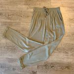 Love Tree Los Angeles Olive Green Drawstring Linen Pants Photo 4