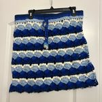 Farm Rio  Crocheted Striped Cotton Miniskirt Photo 1