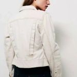 Free People  Blush Tan Cotton Denim Jean Jacket Trucker Style #OB483573 Small Photo 2