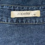 Zapelle Denim Button Down Flare Dress Blue Size L Photo 3