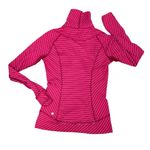 Lululemon  Think Fast Pullover in Stripe Deepest Cranberry Size 6 Sweater Stretch Photo 1