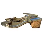 Lilly Pulitzer  Marcia‎ Block Heel Sandal Metallic Gold Leather Women's Size 8 Photo 9