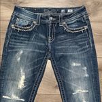 Miss Me  Low Rise Cropped Distressed Stretch Blue Jeans Size 28 Photo 1