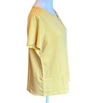 LL Bean Short Sleeve Notch Neck Butter Yellow Cotton Top Womens Medium Photo 2