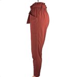 Athleta  Skyline Red Belt Tie Waist Mid Rise Ankle Crop Paperbag Trousers Pants 0 Photo 1