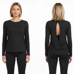 Spanx long sleeve Butter tee shirt black wrap Open Back shirt top Photo 1