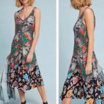 Maeve  Anthropologie Violette Mixed Media Floral Dress Sleeveless Size 8 Women's Photo 1