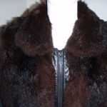 Vintage Black Leather/Fur Reversible Bomber Jacket Photo 5