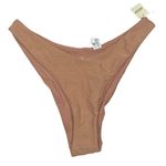 Aerie  Bikini Bottom Women's Size Small Nude NWT Textured Cheeky High Cut Photo 0