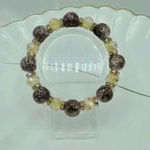 Champagne Brown Glass Beaded Bracelet Tan Photo 2