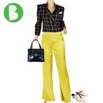 Kasper VINTAGE 1990'S FOR ASL BLUE & YELLOW PLAID CROPPED BLAZER (4) Photo 1