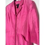 Liz Claiborne Liz Clairborne Collection Bright Pink 100% Silk 3/4 Sleeve Light Jacket Size 12 Photo 5