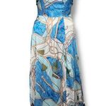 Aakaa Womens Sweet Sand Off Maxi Dress Thigh Slit Halter Top Sleeveless Large Photo 1