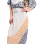 Indah  Maya Cape Sleeve Tie Dye‎ Maxi Dress Photo 0