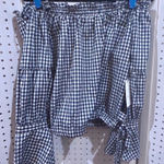 Active USA  Gingham Off The Shoulder Cropped Top Tie Front Long Sleeve M Photo 0