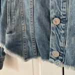 BLANK NYC Jean Jacket Raw Hem Distressed Destroyed Size XS Trucker Denim Coat Photo 8