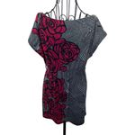 Forever 21 EUC Geometric Rose Knit Dress | Abstract Fuschia Floral Pattern Photo 2
