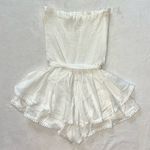 NWOT Womens Cream/Ivory Straless Ruffle Mini Romper size Small Photo 5