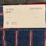 American Eagle NWT Skirt Sz 0 Red White and Blue Vertical Striped Denim Mini Photo 5