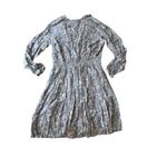 Spartina 449 Purple Floral Kyrsten Smocked Waist Long Sleeve Dress Pockets XS Photo 6