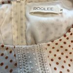 Roolee Dress Polka Dot Lace Trim Cottage Style Short Sleeve Back Zip White Small Photo 2