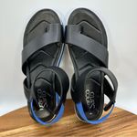 Franco Sarto Elliot Sandals Black Leather Blue Casual Travel Strappy Women's 6M Photo 6