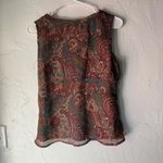 ANA New Approach Y2k M Paisley Print V Neck Blouse Top Forest Whimsigoth Boho Tan Size undefined Photo 5