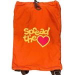 Life is Good Retro Drawstring Cinch Sack Backpack Bag “Spread The Love" Orange Photo 3