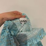 Ganni NWT Shirred Floral Cotton Poplin Mini Blue Cottagecore Farmhouse Sun Dress Photo 6