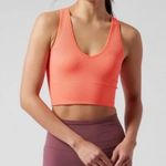 Athleta  Aurora Orange Crop Rib Tank Camisole Bralette V Neck Ribbed Stretch Photo 1